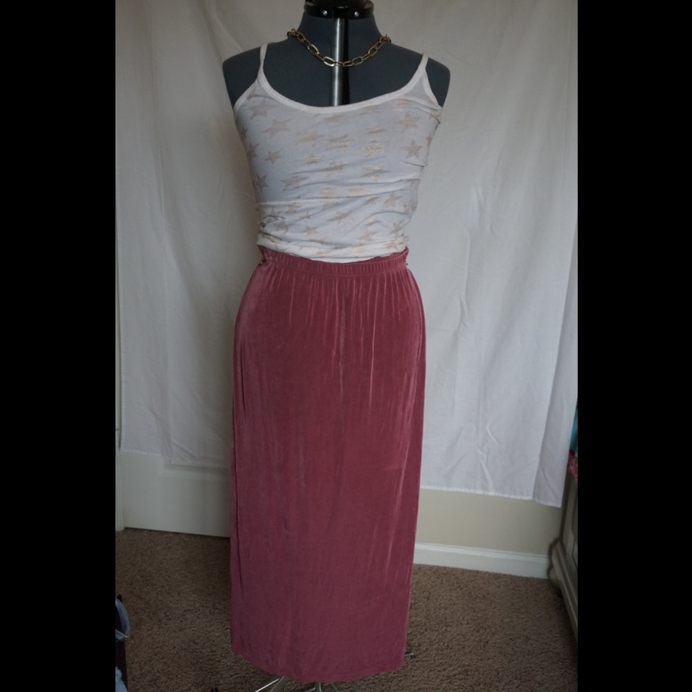 Pink maxi skirt